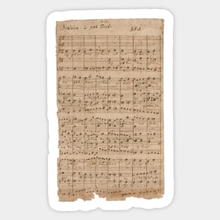 Bach | Original handwritten score by Johann Sebastian Bach Sticker